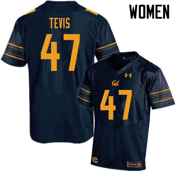 Women #47 JH Tevis Cal Bears UA College Football Jerseys Sale-Navy